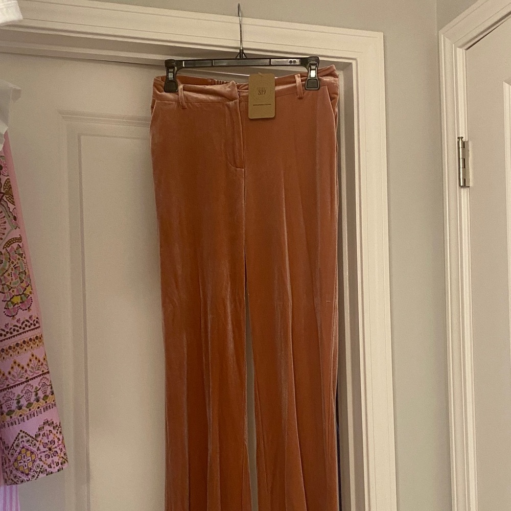 Skies Are Blue Velvet Pants in Warm Rust